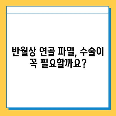 반월상 연골 파열 수술, 언제 하는 게 좋을까요? | 최적 시기 판단 가이드, 수술 후 관리 팁