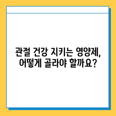 관절 건강 지키는 영양제 선택 가이드| 관절연골 영양제 고르는 기준과 효과적인 섭취 방법 | 관절 건강, 연골 재생, 영양제 추천, 섭취 가이드