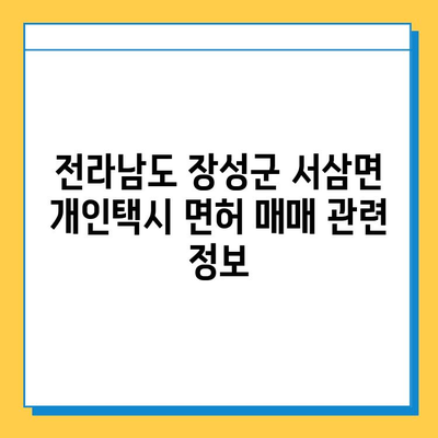 전라남도 장성군 서삼면 개인택시 면허 매매 가격| 오늘 시세, 넘버값, 자격조건, 월수입, 양수교육 | 상세 정보