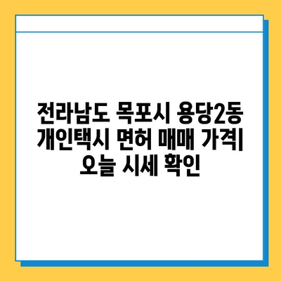 전라남도 목포시 용당2동 개인택시 면허 매매 가격| 오늘 시세 확인 & 자격 조건 | 넘버값, 월수입, 양수교육