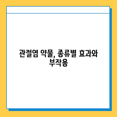 관절염 증상 완화, 연골 회복 돕는 약물 치료법 | 관절염, 연골 재생, 약물 종류, 부작용, 치료 가이드