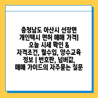 충청남도 아산시 선장면 개인택시 면허 매매 가격| 오늘 시세 확인 & 자격조건, 월수입, 양수교육 정보 | 번호판, 넘버값, 매매 가이드