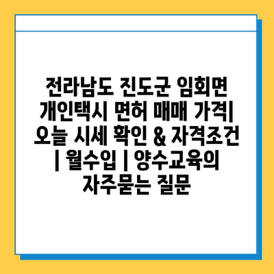 전라남도 진도군 임회면 개인택시 면허 매매 가격| 오늘 시세 확인 & 자격조건 | 월수입 | 양수교육