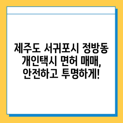 제주도 서귀포시 정방동 개인택시 면허 매매 가격| 오늘 시세 확인 & 자격조건/월수입/양수교육 정보 | 번호판, 넘버값