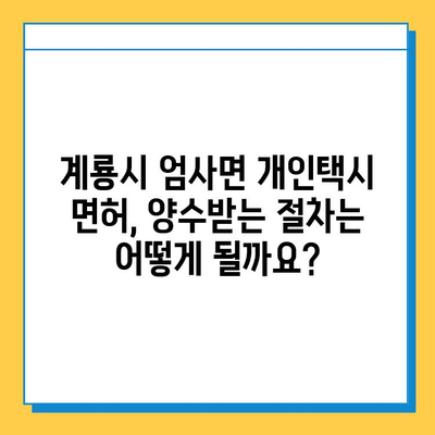 충청남도 계룡시 엄사면 개인택시 면허 매매 가격 & 시세 정보 | 오늘 기준 | 넘버값 | 자격조건 | 월수입 | 양수교육