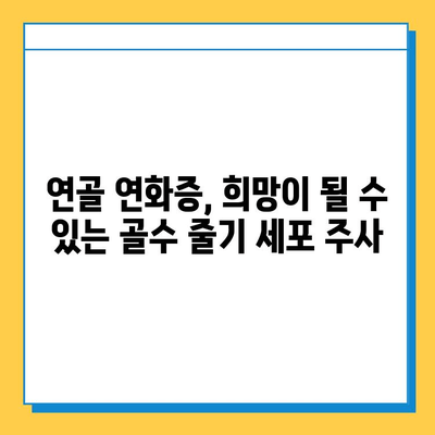 골수 줄기 세포 주사, 연골 연화증 치료에 효과적인가요? | 연골 연화증, 줄기세포 치료, 골수 줄기 세포