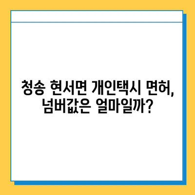 경북 청송 현서면 개인택시 면허 매매 가격| 오늘 시세, 자격 조건, 월수입, 양수 교육 | 번호판, 넘버값