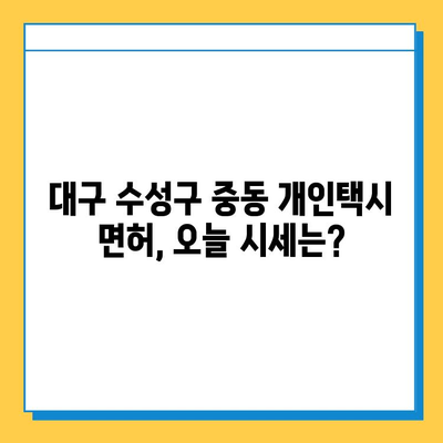 대구 수성구 중동 개인택시 면허 매매| 오늘 시세 & 넘버값, 자격조건, 월수입, 양수교육 | 상세 가이드