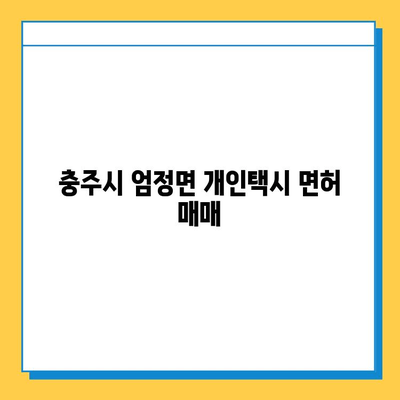 충주시 엄정면 개인택시 면허 매매 가격 (번호판, 넘버값) 오늘 시세 | 자격조건, 월수입, 양수교육