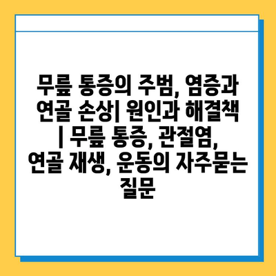 무릎 통증의 주범, 염증과 연골 손상| 원인과 해결책 | 무릎 통증, 관절염, 연골 재생, 운동