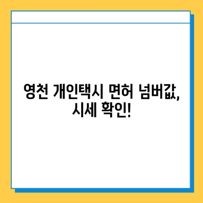 영천시 대창면 개인택시 면허 매매 가격| 오늘 시세 확인 & 자격조건 | 월수입 | 양수교육 | 넘버값