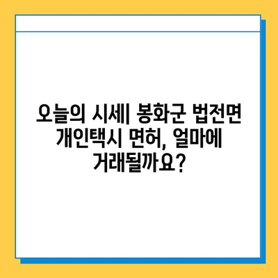 경상북도 봉화군 법전면 개인택시 면허 매매 가격| 오늘 시세, 넘버값, 자격조건, 월수입, 양수교육 | 상세 정보