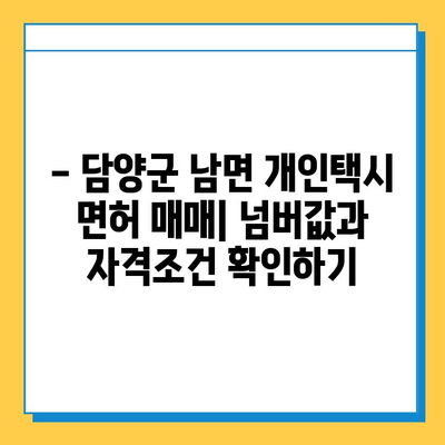 담양군 남면 개인택시 면허 매매| 오늘 시세 & 넘버값 | 자격조건 | 월수입 | 양수교육