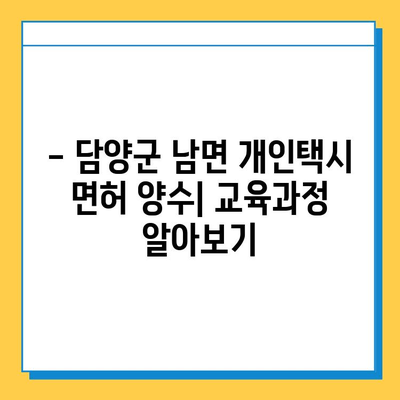 담양군 남면 개인택시 면허 매매| 오늘 시세 & 넘버값 | 자격조건 | 월수입 | 양수교육