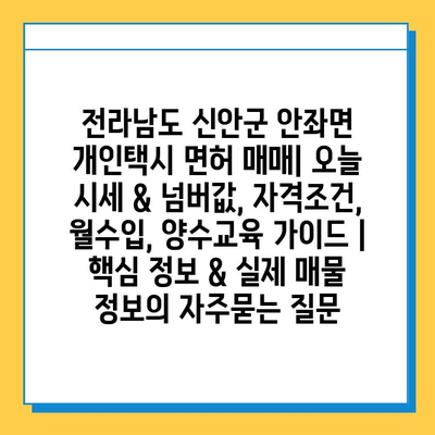 전라남도 신안군 안좌면 개인택시 면허 매매| 오늘 시세 & 넘버값, 자격조건, 월수입, 양수교육 가이드 | 핵심 정보 & 실제 매물 정보