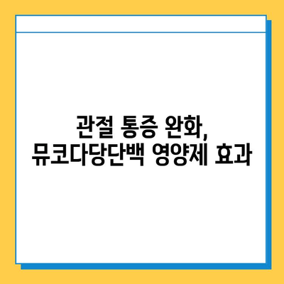 연골 재생 영양제, 뮤코다당단백으로 효과 높이기 | 연골 건강, 관절 통증 완화, 영양제 추천