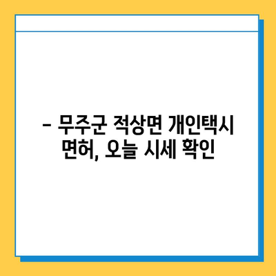 전라북도 무주군 적상면 개인택시 면허 매매 가격| 오늘 시세 확인 & 자격조건 | 월수입 | 양수교육