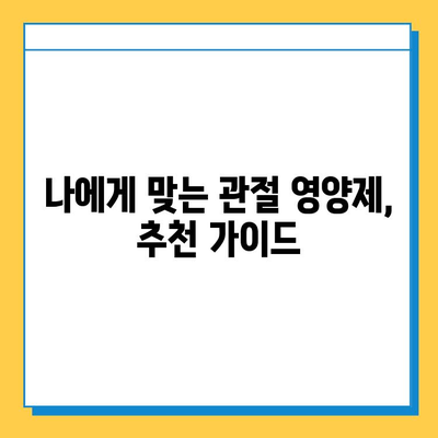 관절 건강 지키는 영양제 선택 가이드| 연골 재생 효과 높이는 제품 비교 분석 | 관절 연골 영양제, 건강기능식품, 효능 비교, 추천