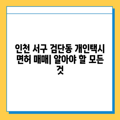 인천 서구 검단동 개인택시 면허 매매 가격 & 시세 (번호판, 넘버값) | 자격 조건, 월수입, 양수 교육