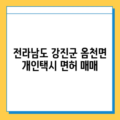 전라남도 강진군 옴천면 개인택시 면허 매매 가격| 오늘 시세 & 자격 조건 | 월수입 | 양수 교육