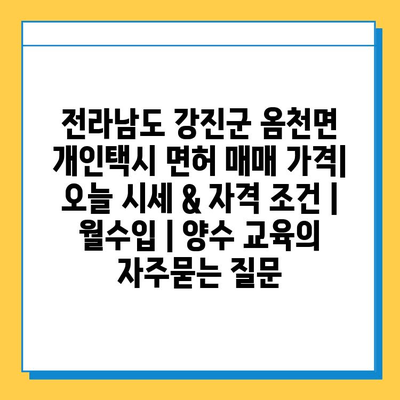 전라남도 강진군 옴천면 개인택시 면허 매매 가격| 오늘 시세 & 자격 조건 | 월수입 | 양수 교육