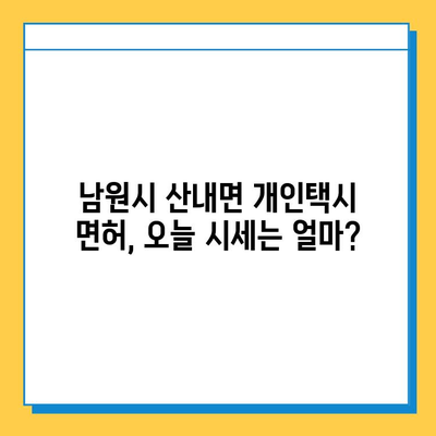 전라북도 남원시 산내면 개인택시 면허 매매| 오늘 시세, 넘버값, 자격조건, 월수입, 양수교육 정보 | 상세 가이드