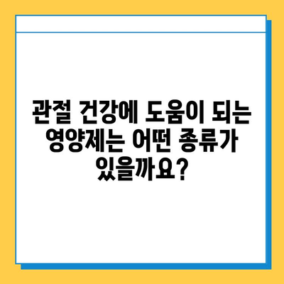 무릎 연골 건강 지키는 효과적인 영양제 선택 가이드 | 연골 재생, 관절 건강, 무릎 통증 완화