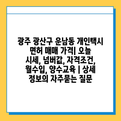 광주 광산구 운남동 개인택시 면허 매매 가격| 오늘 시세, 넘버값, 자격조건, 월수입, 양수교육 | 상세 정보