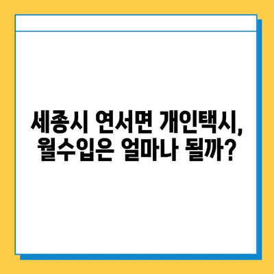 세종시 연서면 개인택시 면허 매매| 오늘 시세, 넘버값, 자격조건, 월수입, 양수교육 | 상세 가이드