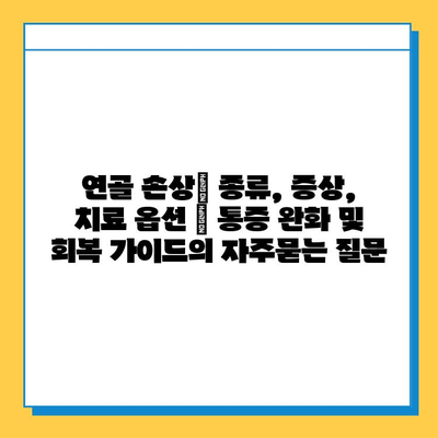 연골 손상| 종류, 증상, 치료 옵션 | 통증 완화 및 회복 가이드