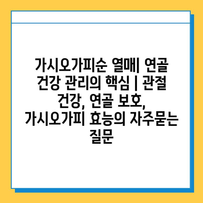 가시오가피순 열매| 연골 건강 관리의 핵심 | 관절 건강, 연골 보호, 가시오가피 효능