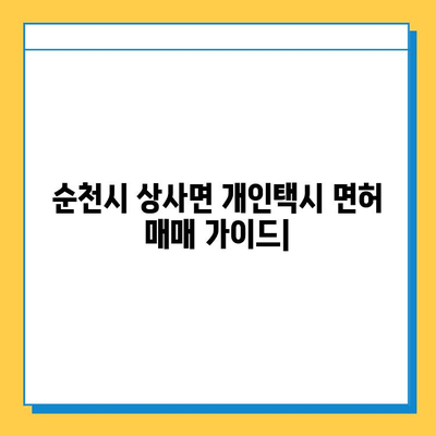 순천시 상사면 개인택시 면허 매매 가격 & 자격 조건 완벽 가이드 | 오늘 시세, 넘버값, 월수입, 양수교육