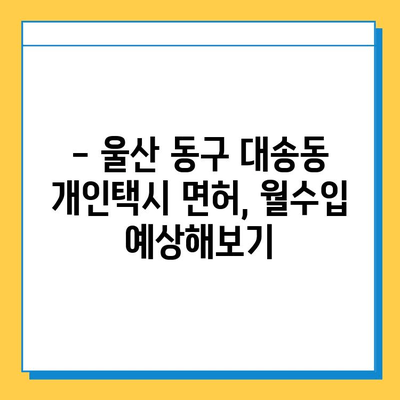 울산 동구 대송동 개인택시 면허 매매 가격 (번호판, 넘버값) 오늘 시세 확인 | 자격조건, 월수입, 양수교육