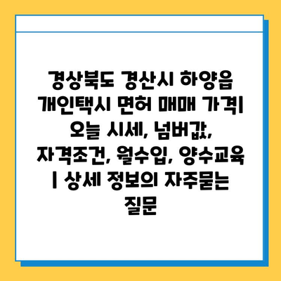 경상북도 경산시 하양읍 개인택시 면허 매매 가격| 오늘 시세, 넘버값, 자격조건, 월수입, 양수교육 | 상세 정보