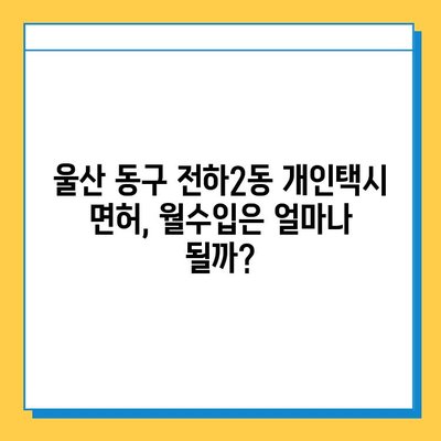 울산 동구 전하2동 개인택시 면허 매매 가격 | 오늘 시세, 넘버값, 자격조건, 월수입, 양수교육 | 상세 정보