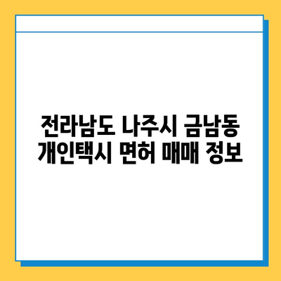 전라남도 나주시 금남동 개인택시 면허 매매 가격| 오늘 시세 확인 & 자격조건, 월수입, 양수교육 정보 | 번호판, 넘버값