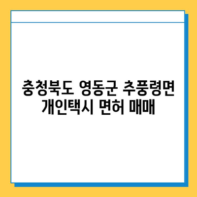 충청북도 영동군 추풍령면 개인택시 면허 매매 가격| 오늘 시세 & 자격조건 | 넘버값, 월수입, 양수교육