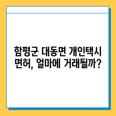 함평군 대동면 개인택시 면허 매매 가격 & 시세| 오늘의 정보 | 번호판, 넘버값, 자격조건, 월수입, 양수교육