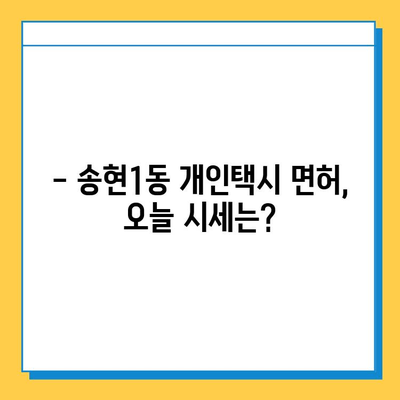 대구 달서구 송현1동 개인택시 면허 매매| 오늘 시세, 넘버값, 자격조건, 월수입, 양수교육 | 상세 정보