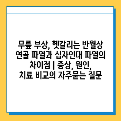 무릎 부상, 헷갈리는 반월상 연골 파열과 십자인대 파열의 차이점 | 증상, 원인, 치료 비교