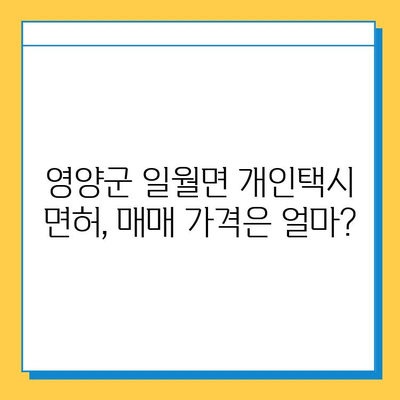 경상북도 영양군 일월면 개인택시 면허 매매 가격| 오늘 시세 확인 & 자격조건/월수입/양수교육 안내 | 번호판, 넘버값, 면허 취득, 지역 정보