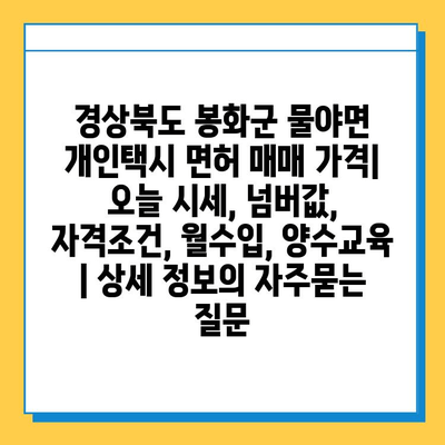 경상북도 봉화군 물야면 개인택시 면허 매매 가격| 오늘 시세, 넘버값, 자격조건, 월수입, 양수교육 | 상세 정보