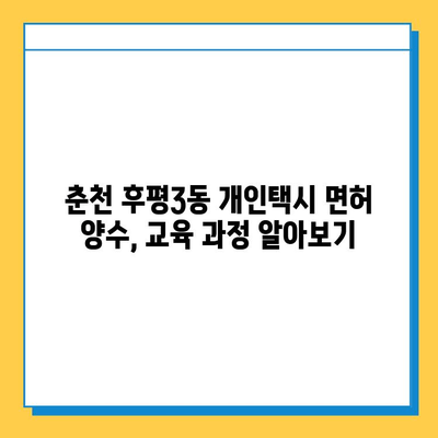 춘천 후평3동 개인택시 면허 매매 가격 & 자격조건 완벽 가이드 | 오늘 시세, 넘버값, 월수입, 양수교육