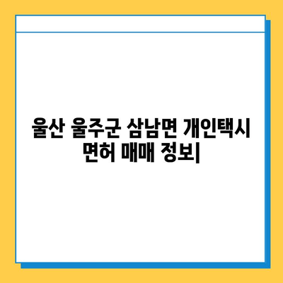 울산 울주군 삼남면 개인택시 면허 매매 가격| 오늘 시세 확인 & 자격 조건 | 월수입 | 양수 교육