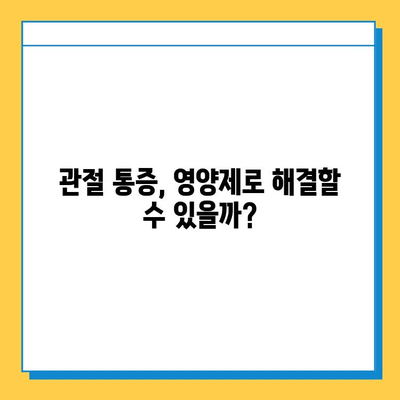 관절 통증 완화, 연골 건강 지키는 영양제| 효과적인 성분 비교 가이드 | 관절 건강, 영양제 추천, 연골 재생