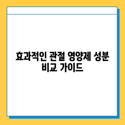 관절 통증 완화, 연골 건강 지키는 영양제| 효과적인 성분 비교 가이드 | 관절 건강, 영양제 추천, 연골 재생