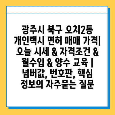 광주시 북구 오치2동 개인택시 면허 매매 가격| 오늘 시세 & 자격조건 & 월수입 & 양수 교육 | 넘버값, 번호판, 핵심 정보