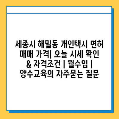 세종시 해밀동 개인택시 면허 매매 가격| 오늘 시세 확인 & 자격조건 | 월수입 | 양수교육