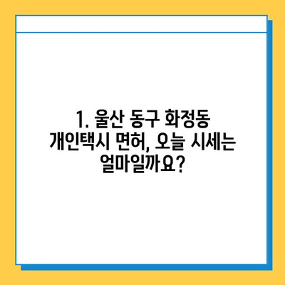 울산 동구 화정동 개인택시 면허 매매 가격| 오늘 시세 확인 & 자격조건 | 월수입 | 양수교육 | 번호판 넘버값