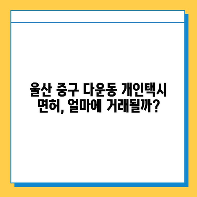 울산 중구 다운동 개인택시 면허 매매 가격 & 시세 정보 | 오늘 기준, 번호판, 넘버값, 자격조건, 월수입, 양수교육